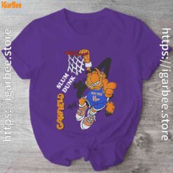 score big with garfield basketball purple shirt