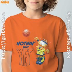 sporty style for basketball garfield orange tee kids boy