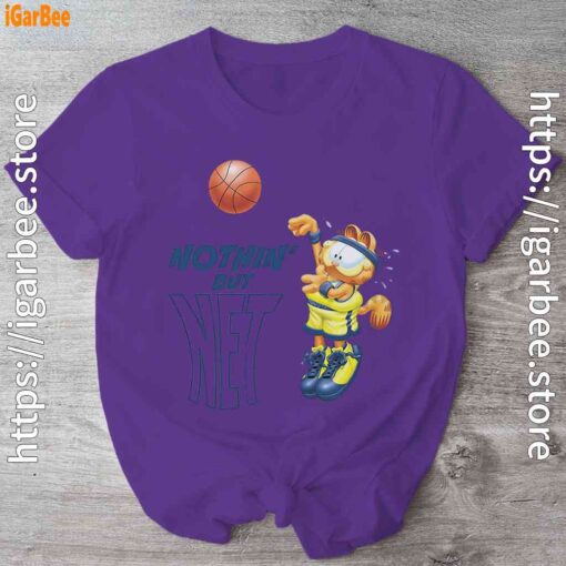 sporty style for basketball garfield purple shirt