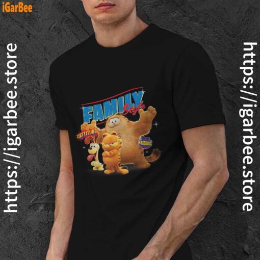 the garfield movie family style cattitude group shot black men shirt