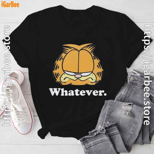 whatever garfield attitude black tee shirt