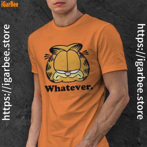 whatever garfield attitude orange men shirt