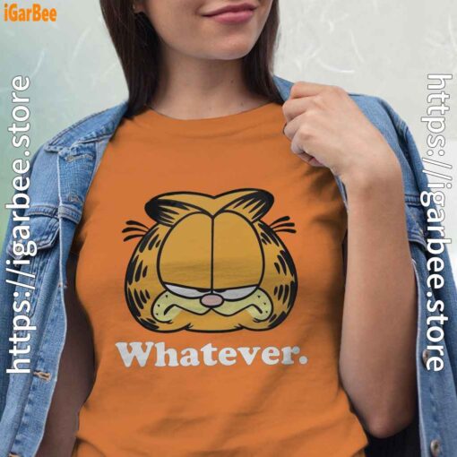 whatever garfield attitude women orange t shirt