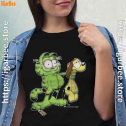 zombie garfield and odie natures mistake women black shirt